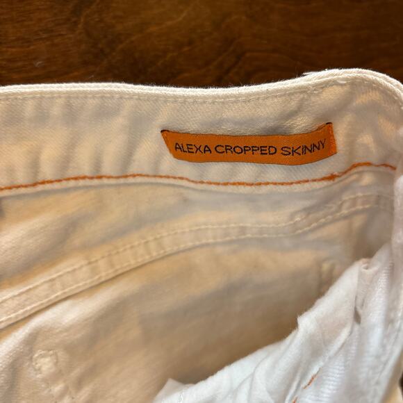 Tory Burch Mid Rise Alexa Cropped Skinny Jeans Denim White Women's Size 26 - Picture 7 of 11